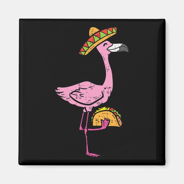 Íman Mexicano Flamingo Tacos Cute Cinco De Mayo Fiesta  (Frente)
