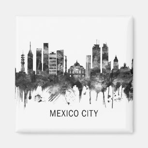 Íman México Cidade do México Linha do Skyline BW