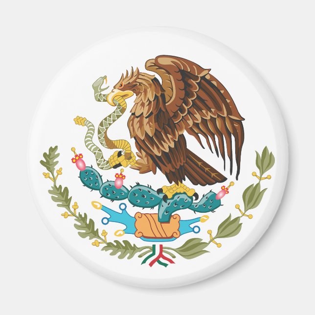 Íman Mexico country coat arms symbol emblem flag eagle (Frente)