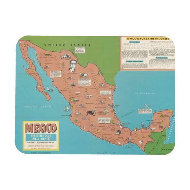 Íman México - Mapa do Muro em Foco (Horizontal)