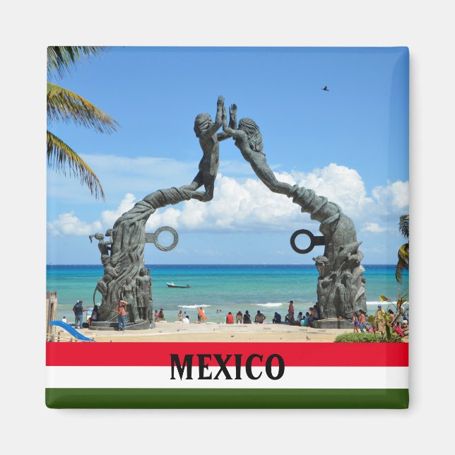 Íman México Playa del Carmen Beach Statue Souvenir (Frente)