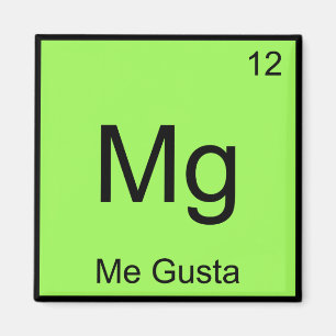 Íman Mg - Me Gusta Símbolo de Elemento de Química Mem