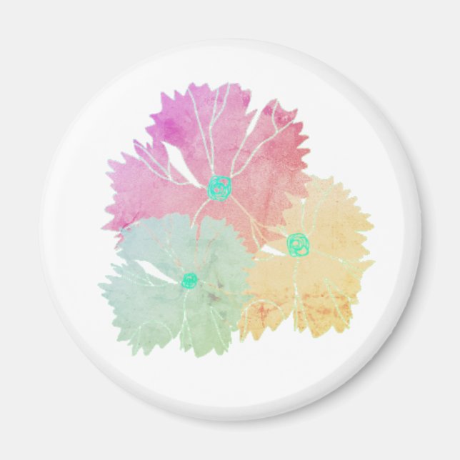 Íman Mgnet com design de flor (Frente)