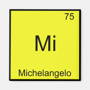 Íman Mi - Michelangelo Símbolo de Elemento de Química D