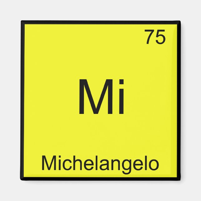 Íman Mi - Michelangelo Símbolo de Elemento de Química D (Frente)