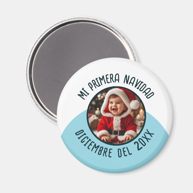 Íman Mi Primera Navidad con Foto y Año (Front/Back)