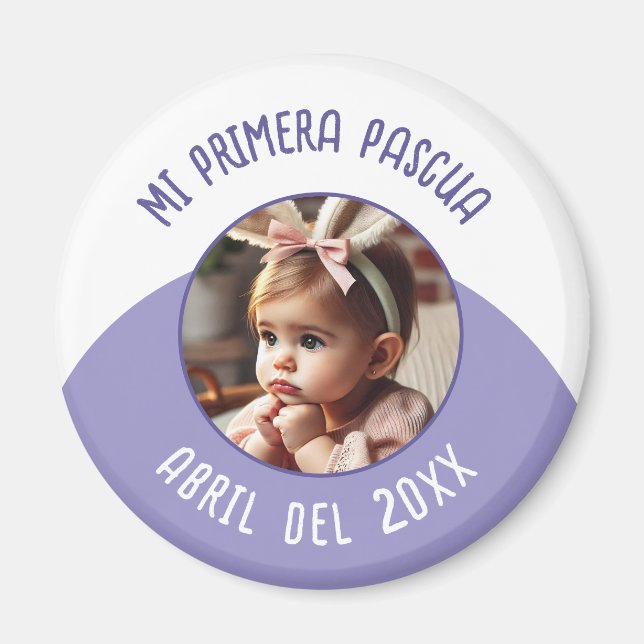 Íman Mi Primera Pascua con Foto y Año (Frente)