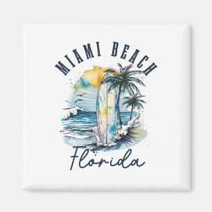 Íman Miami Beach Flórida Surf Vintage Surf Praia Surfis