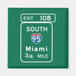 Íman Miami, FL Road Sign