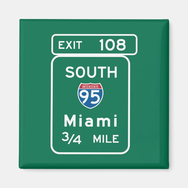 Íman Miami, FL Road Sign (Frente)