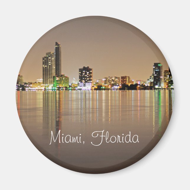 Íman Miami, Flórida, a Cidade Mágica à noite (Frente)