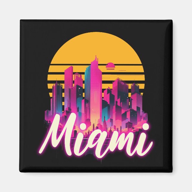 Íman Miami no pôr do sol (Frente)