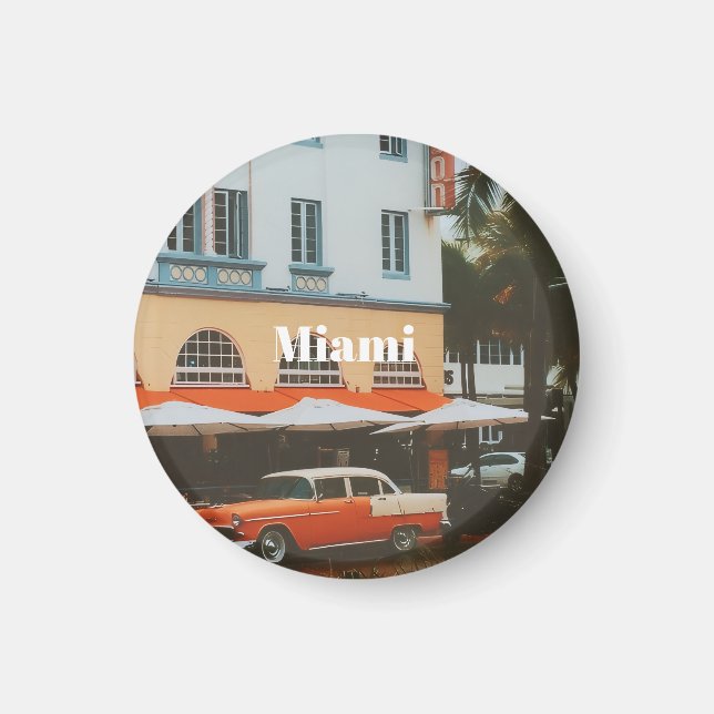Íman Miami Ocean Drive  Lembrança de Viagem (Frente)