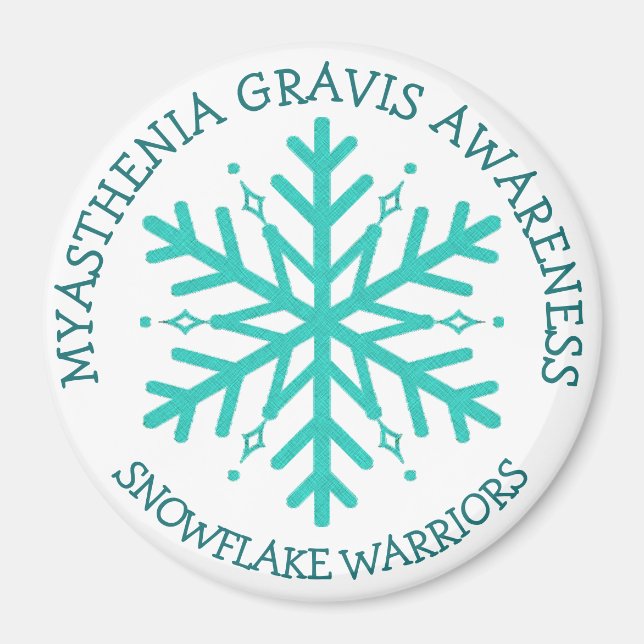 Íman Miastenia Gravis Snowflake Warrior Magnet (Frente)