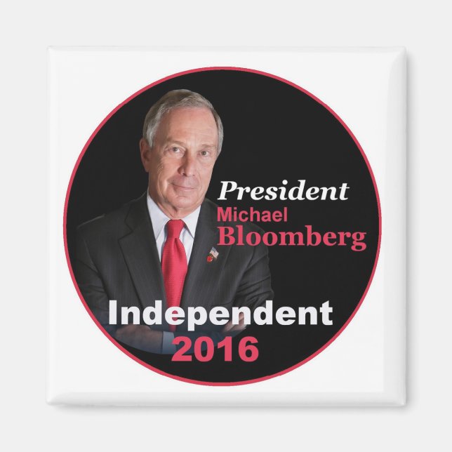 Íman Michael BLOOMBERG 2016 Magnet Quadrado (Frente)