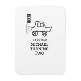 Íman Michael turning two birthday toy car traffic light