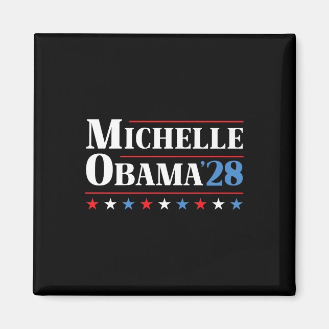 Íman Michelle Obama 2028 Pelo Presidente Premium (Frente)