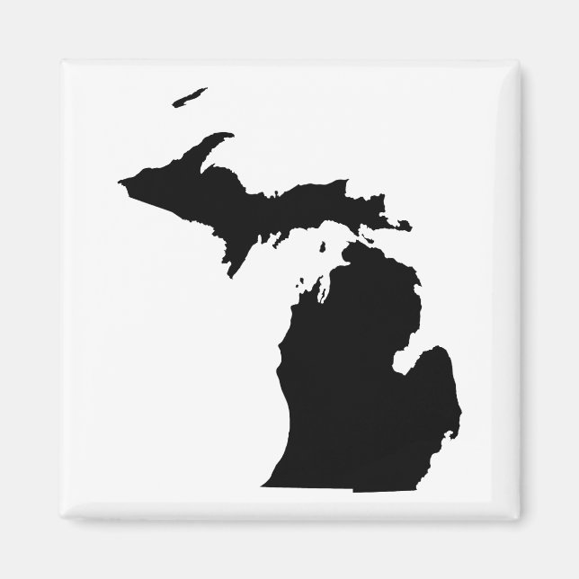 Íman Michigan em Preto e Branco (Frente)