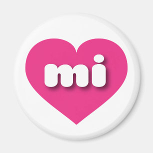 Íman MIchigan Hot Pink Heart - amor
