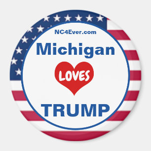 Íman Michigan LOVES TRUMP Patriotic Fridge