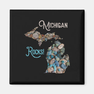 Íman Michigan Rocks Petoskey Stone caçando Tee Excelent