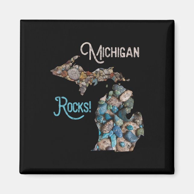 Íman Michigan Rocks Petoskey Stone caçando Tee Excelent (Frente)