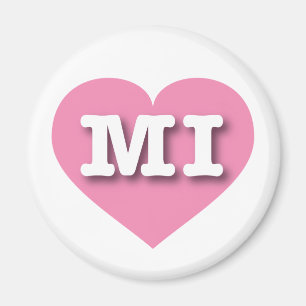 Íman Michigan Solid Pink Heart - Grande Amor