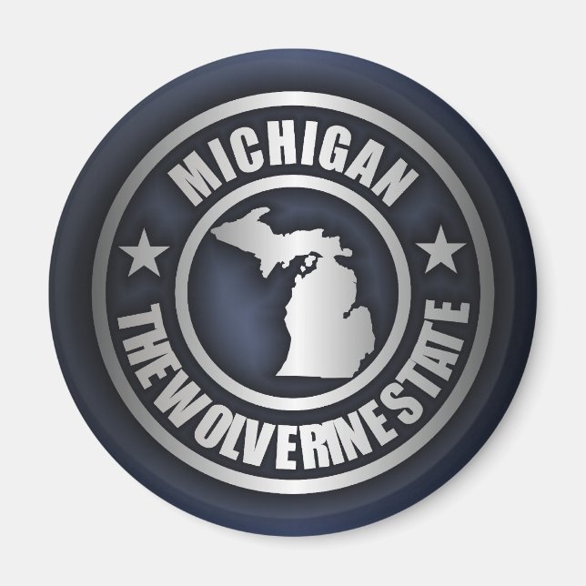 Íman "Michigan Steel" Magnets (Azul) (Frente)