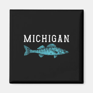 Íman Michigan Walleye Pescador de Pesca Angler Midwest