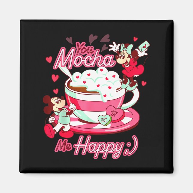 Íman Mickey Amp Minnie Valentines Day You Mocha Me H  (Frente)