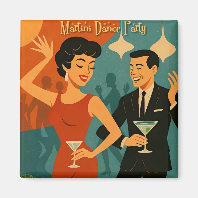 Íman Mid Century Martini Dance Party (Frente)