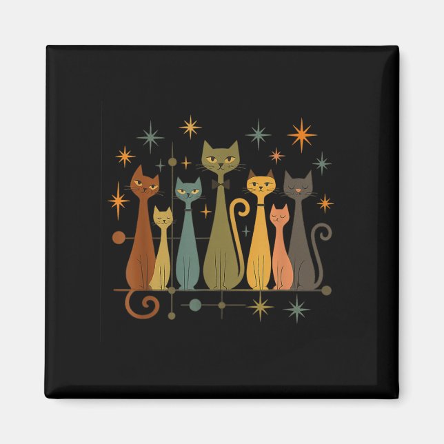 Íman Mid-century Modern Look Atomic Age 50s 60s Cat Shi (Frente)