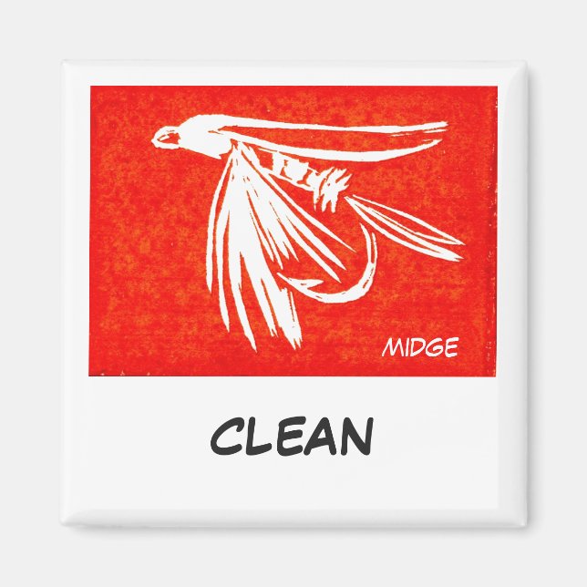 Íman Midge Red (Vermelho Midge) Dish Washer Status Magn (Frente)