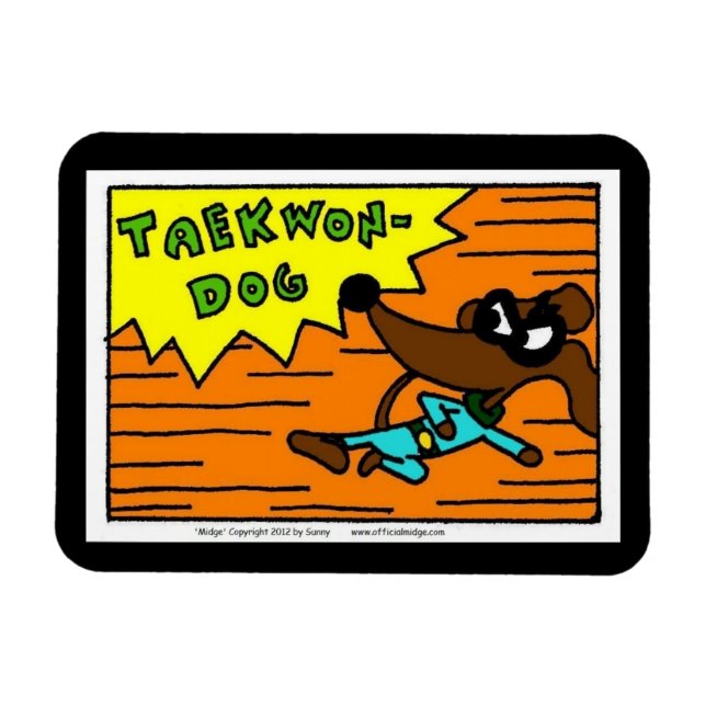 Íman Midge TAEKWON-DOG - Magneta flexível (Horizontal)