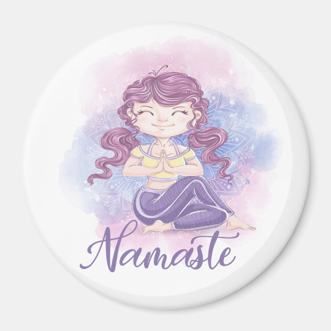 Íman Mídia da Menina Namaste Yoga (Frente)