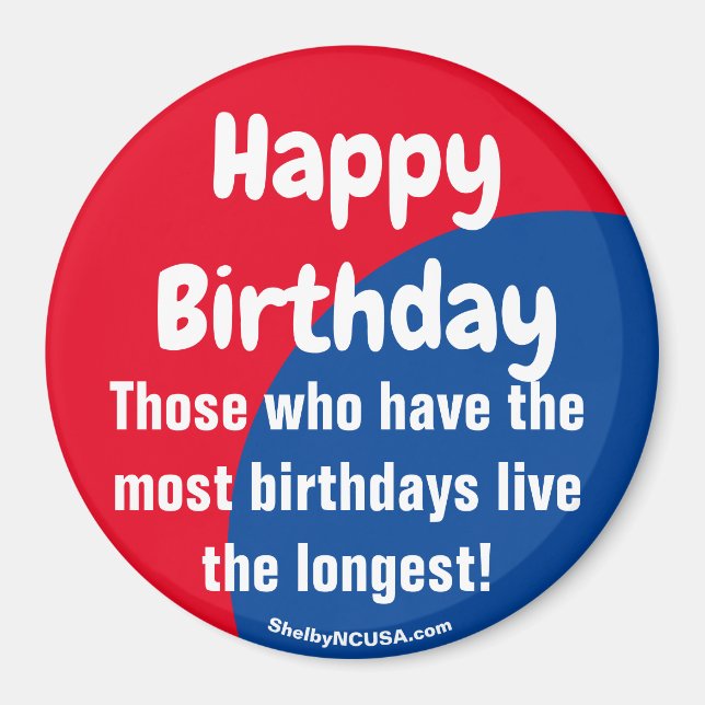 Íman Mídia de aniversário feliz (Frente)