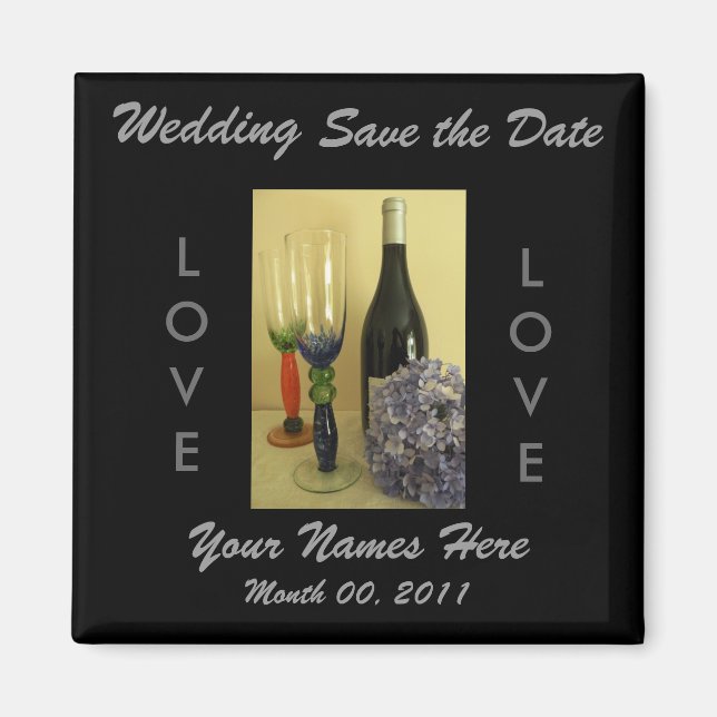 Íman Mídia de Casamento do Tema do Vinho (Frente)