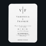 Íman Mídia de Convite de Casamento Minimalista<br><div class="desc">Design elegante com monogramas. Perfeito como um ímã!</div>