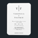 Íman Mídia de Convite de Casamento Minimalista<br><div class="desc">Design elegante com monogramas. Perfeito como um ímã!</div>