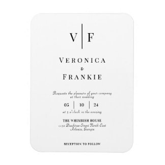 Íman Mídia de Convite de Casamento Minimalista