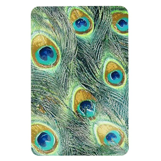 ÍMAN  MÍDIA DE PENAS DE PEACOCK (Vertical)