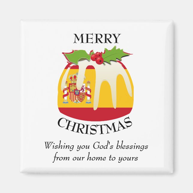 Íman Mídia de pudim de Natal SPANISH FLAG (Frente)