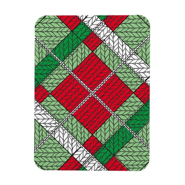 Íman Mídia flexível 3x4 do KNIT ARGYLE HOLIDAY (Vertical)
