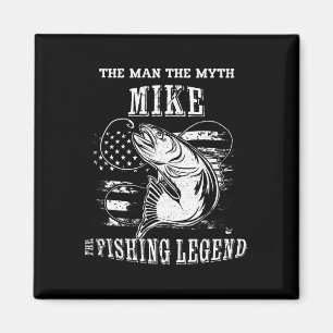 Íman Mike Man Myth Legenda de Pesca Nome Personalizado