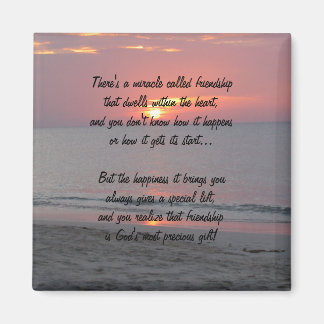 Íman Milagre Floral Da Amizade Poem Magnet