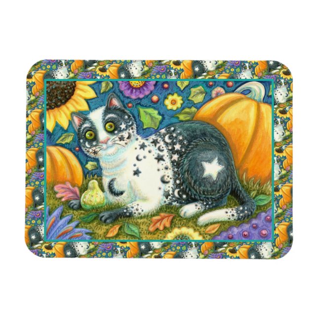 ÍMAN  MILKYWAY, UM GATO MÍSTICO HALLOWEEN, LUA E ESTRELA (Horizontal)