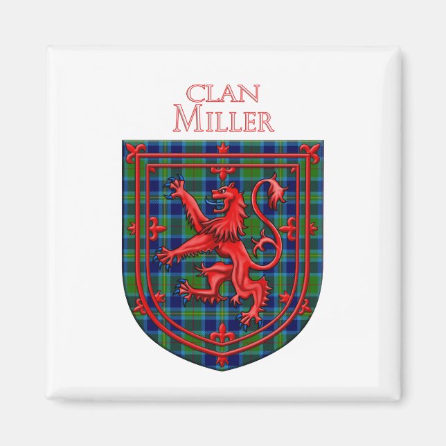 Íman Miller Tartan Scottish Xadrez Lion Rampant (Frente)