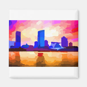 Íman Milwaukee Wisconsin Skyline no Sunset