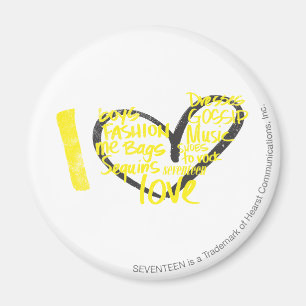 Íman Mim amarelo dos grafites do coração