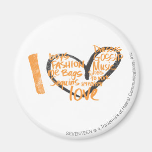 Íman Mim laranja dos grafites do coração